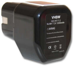 VHBW Elektromos kéziszerszámgép akkumulátor Hitachi EB712S, 325292, EB714S - 3300 mAh, 7, 2 V, NiMH (800104689)