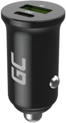 Green Cell Autós töltő 38W GC PowerRide Nano38, USB-C és USB-A porttal, Power Delivery és Ultra Charge gyorstöltéssel CADM-GC-38AC (36723)