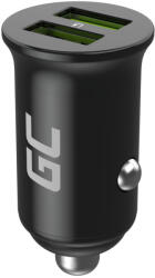 Green Cell Autós töltő 36W GC PowerRide Nano36, 2x USB-A Ultra Charge gyorstöltéssel CADM-GC-36AA (36724)