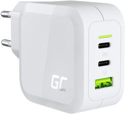 Green Cell GC PowerGaN 65 W töltő (2x USB-C tápellátás, 1x USB-A kompatibilis a Quick Charge 3.0-val) CHARGC08W