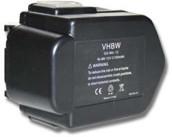 VHBW Elektromos kéziszerszámgép akkumulátor AEG BDSE 12T fúró-csavarozóhoz - 12V, Ni-MH, 2100 mAh (800104561)