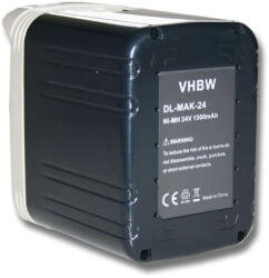 VHBW Elektromos kéziszerszámgép akkumulátor Makita 193130-5, 193128-2, 193127-4, 193131-3 - 1500 mAh, 24 V, NiMH (800103495)