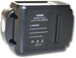 VHBW Elektromos kéziszerszámgép akkumulátor DeWalt DCB140-hez - 3000 mAh, 14.4 V, Li-Ion (800104899)