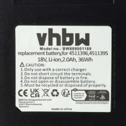 VHBW Elektromos kéziszerszámgép akkumulátor Einhell Power X-Change Agillo 18/200, Freelexo 1200 LCD multifunkcionális szerszámokhoz - 18V, Li-Ion, 2000mAh (889001189)