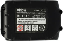 VHBW Elektromos kéziszerszámgép akkumulátor Makita 194309-1, 194230-4, 194205-3, 194204-5 - 2000 mAh, 18 V, Li-Ion (800110659)