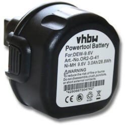 VHBW Elektromos kéziszerszámgép akkumulátor DeWalt DC750KA-hoz - 3000 mAh, 9.6 V, NiMH (800103117)