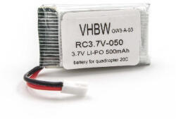 VHBW Drón akkumulátor 20C Qdcopterhez - 500 mAh 3, 7 V Li-Ion (800114441)