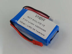 VHBW Drón akkumulátor Wltoys V262, V323, V353B, V666, V912 / YiZhan / JJRC X6 Tarantula, H16 / MJX X101, X102 - 12 készülékekhez (800113825)