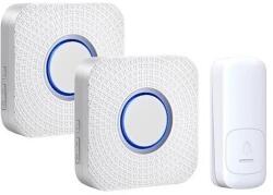 Geti SET 2x sonerie cinetică fără fir, pentru priză 230V albă (TI0173)