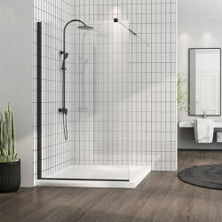 Mediterraneo Paravan de dus walk-in Mediterraneo Foxy Black 80 x 200 cm easy clean negru mat (W01SC01BL-80-V1)