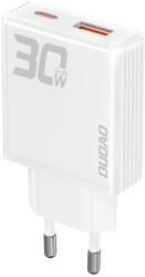 Dudao GaN Dudao A30EU 30W USB-A / USB-C Fali Töltő - Fehér