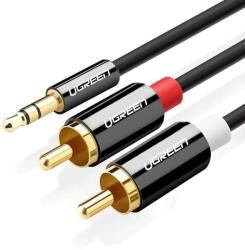 UGREEN AV116 kábel 3, 5 mm-es Jack 2RCA-hoz (Cinch) 1 m (fekete) (10749B) - pepita