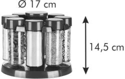 Tescoma SEASON fűszertartó forgatható állványon, 8 db, antracit (657066.00) - pepita
