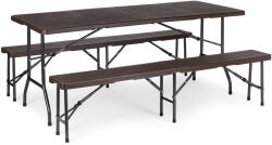 ModernHOME összecsukható Kerti asztal szett 2 paddal, 180cm (SZK-180B+2PCS SBK-18)