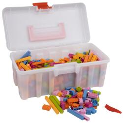 Q-BRICKS | 650 db-os vegyes, 100% kompatibilis építőkocka készlet vidám virág színekben (alapkockák)