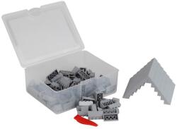 Q-BRICKS | 150 db-os, 100% kompatibilis építőkocka készlet | világosszürke tetőelemek