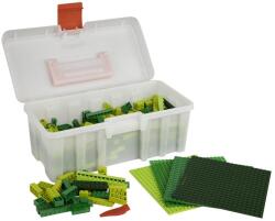 Q-BRICKS | 600 db-os vegyes zöld, 100% kompatibilis építőkocka készlet (alapkockák)