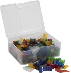 Q-BRICKS | 300 db-os vegyes , 100% kompatibilis építőkocka készlet átlátszó színekben