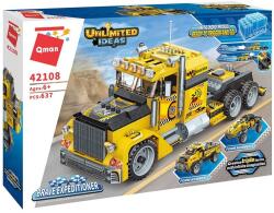 Qman 42108 - 3 az 1-ben Csőrös kamion, Pick-up, Cross-autó építőjáték - 100% kompatibilis minden más kedvelt márkával