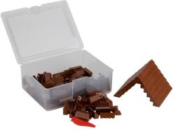 Q-BRICKS | 150 db-os, 100% kompatibilis építőkocka készlet | barna tetőelemek