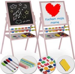 Ricokids fejlesztő Mágneses forgó krétatábla kiegészítőkkel, 101x54x55cm - Rózsaszín (780002)