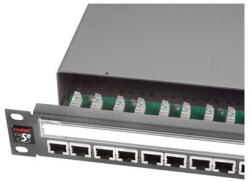 Molex Patch panel 19, 1U, PowerCat 5e, 24xRJ45, ecranat, suport de cabluri integrat, Graphite - Molex (PID-00030)