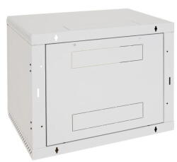 TRITON Rack de perete Triton seciune simpla 4U 500mm adancime usa sticla panouri laterale fixe sectiuni ventilatie activa, sectiuni acces cabluri sus/jos/spate securizare cu cheie, 1 pereche montanti (RBA-04