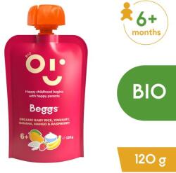 Beggs BIO Детска ориз с кисело мляко, банан, манго и малини (120 г)