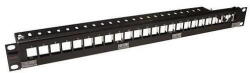 Molex Patch panel 19'', 1U, 24 porturi neechipat, pentru conectori Keystone, cu bare de gestionare a cablurilor - Molex (PID-00257)