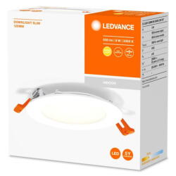 OSRAM Spot LED incastrat Ledvance RECESS DOWNLIGHT SLIM, 8W, 550 lm, lumina calda (3000K), Ø12cm, Alb (000004058075573079)