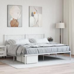 vidaXL fehér fém ágykeret fejtámlával 180 x 200 cm (372330)