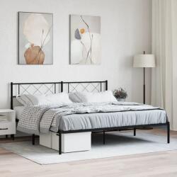 vidaXL fekete fém ágykeret fejtámlával 180 x 200 cm (372281)