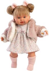 Llorens Llorens: Alexandra 42cm-es baba hanggal szőrös kabátban (42282) - innotechshop