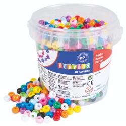 Playbox PlayBox: Színes 1200 db-os műanyag fűzhető gyöngy szett vödörben (2471778) - innotechshop