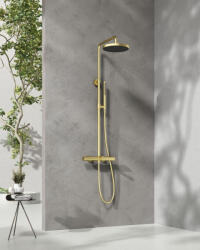 AREZZO design Elegant 3 funkciós termosztatikus zuhanyrendszer, szálcsiszolt arany AR-3095BG (AR-3095BG)