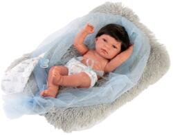 Llorens Llorens: Nico 40cm-es baba szőrös szürke párnával (73803) - innotechshop