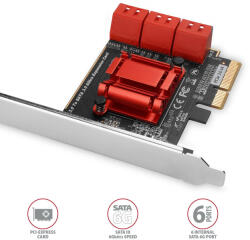 AXAGON PCES-SA6 PCIe controller 6x SATA 6G (PCES-SA6) - haztartasibolt