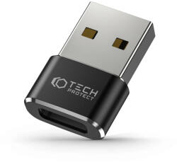 Tech-Protect UltraBoost USB-A - USB-C Adapter - Fekete (WR-171618)