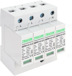 Tracon AC típusú T1+T2 túlfeszültség levezető, cserélhető betéttel ESPD1+2-12.5-4P (D1+2-12.5-4P)