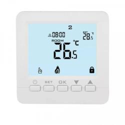 Techstar Termostat Techstar® TH-06P, Ecran Digital, Incastrabil, 3A, Incalzire cu Apa in Pardoseala, Actuatoare, Pompe, Centrala, Alimentare 220V, Alb (SKU2692)