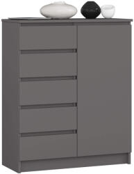 AKORD AKORD CLP K80 Komód Matt Grafitszürke 5 Fiókos (AKO-OP0LK-K801D5SZSZAR)