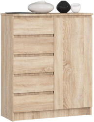 AKORD AKORD CLP K80 Komód Laminált Sonoma Tölgy 5 Fiókos (AKO-OP0LK-K801D5SZSON)