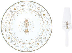 Easy Life Nuova R2S Royal Nutcracker karácsonyi porcelán tortatál lapáttal, díszdobozban