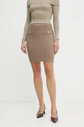 Guess szoknya gyapjú keverékből ZYLEE barna, mini, egyenes, W4BD64 Z2WX0 - barna XL