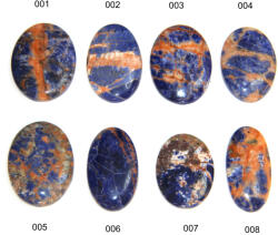  Pandantive/Cabochon Sodalit Natural cu Gaura - Oval - Picatura - 33-53-19-32 x 4-7 mm - 1 Buc