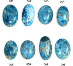  Pandantiv/Cabochon Apatit Albastru Natural cu Gaura - Oval - 25-53 x 17-30 x 4-7 mm - 1 Buc