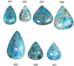  Pandantiv/Cabochon Apatit Albastru Natural cu Gaura - Picatura - 29-47 x 21-33 x 5-6 mm - 1 Buc