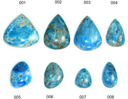  Pandantiv/Cabochon Apatit Albastru Natural cu Gaura - Picatura - Oval - 17-35 x 13-25 x 4-6 mm - 1 Buc