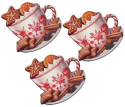 Nyomtatott dekorkarton - Karácsonyi forró csoki - fehér bögre 3db/csomag - kosarbolt