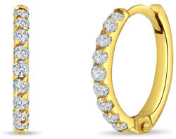 Bebe Gold Cercei din Aur 14K pentru Copii, model Creole Huggie cu Pietre CZ, inchidere cu Tortita